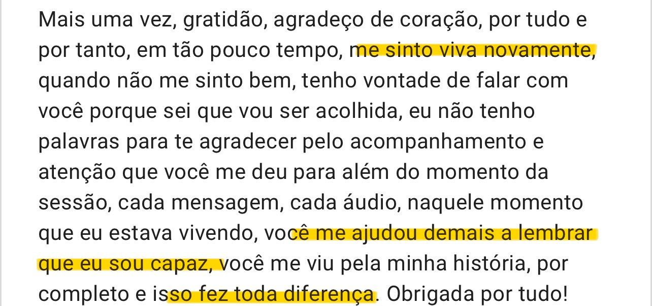 Depoimento real de aluna