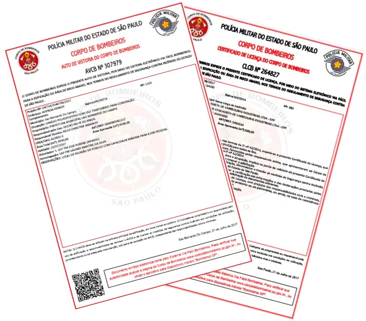 Certificados AVCB e CLCB