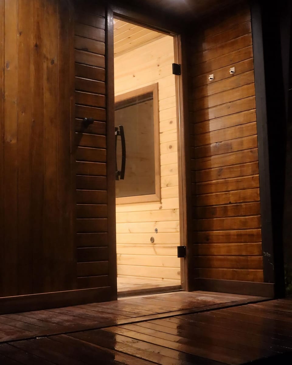 Interior aconchegante da sauna