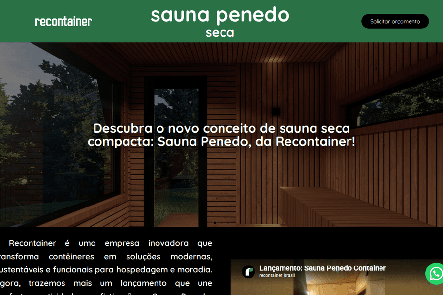 Prévia do site Sauna Penedo