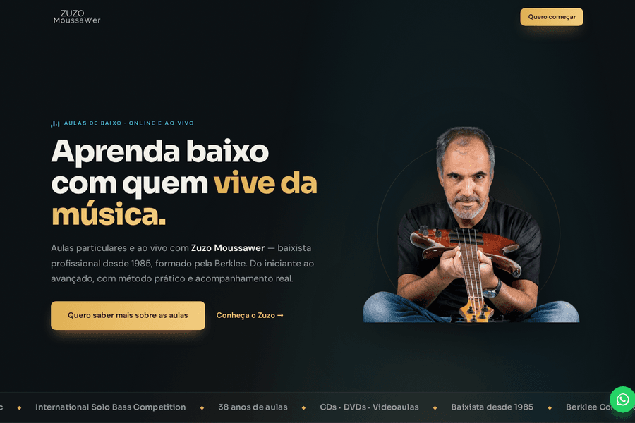 Prévia do site Zuzo Moussawer — Aulas de Baixo